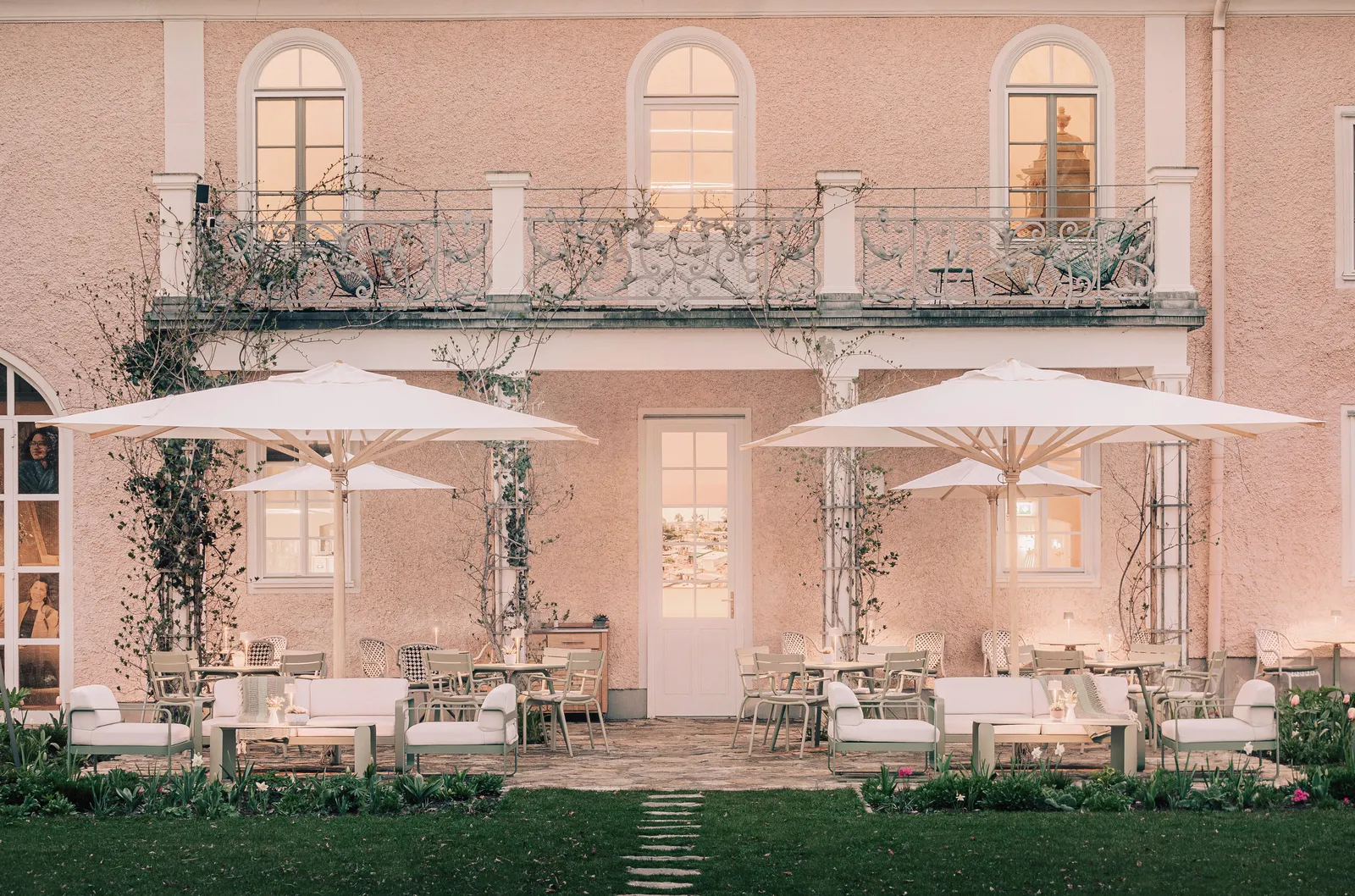 Dining scene with breakfast service or elegant food-and-drink setting